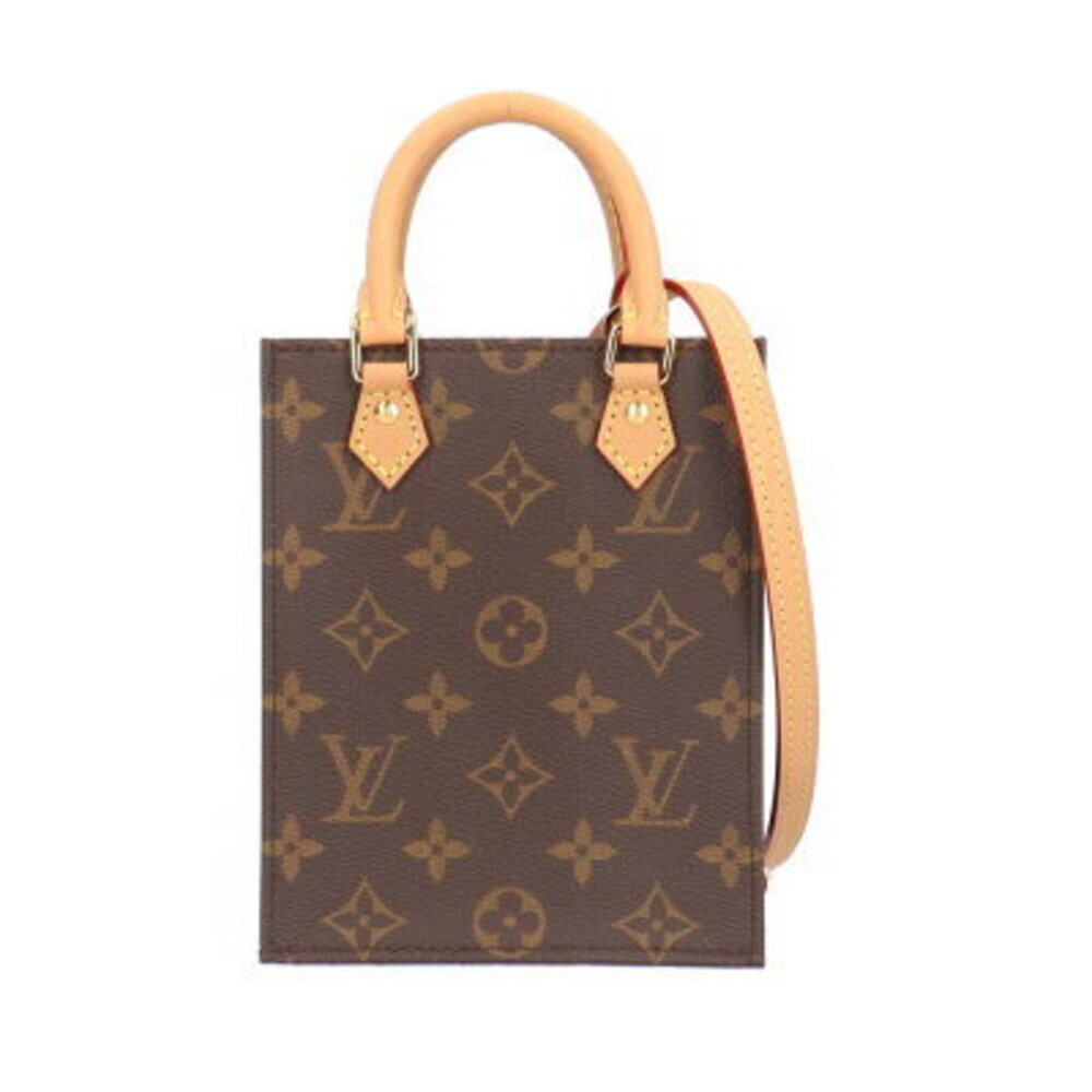 Louis Vuitton Sac Plat Monogram Shoulder Bag Canvas Brown